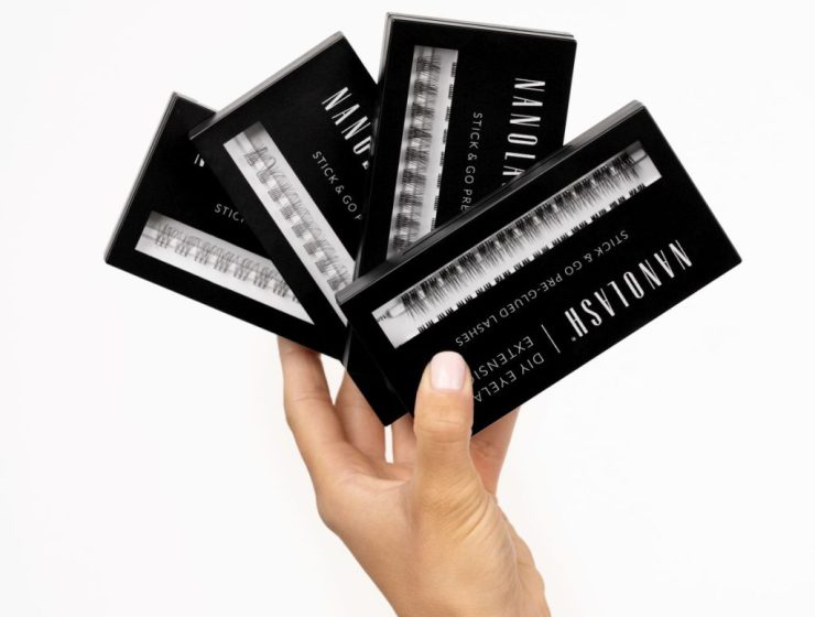 τουφάκια βλεφαρίδων με διάφανη κόλλα nanolash